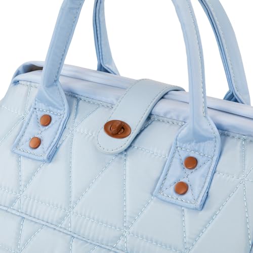 Montana West Wrangler Diaper Bag Backpack Baby Essentials Bag Quilted Travel Backpacks with Insulated Pockets, Portable Changing Pad, Stroller Straps, Pacifier Case - color: Blue