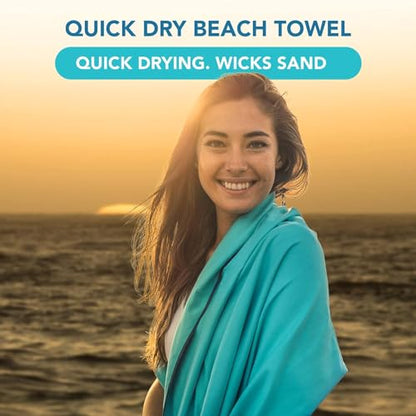 Youphoria Microfiber Travel Towel Fast Drying Lightweight - Quick Dry Towel for Camping, Beach, Backpacking, Hiking & Sport - color: Mint/Gray, style: 36" x 78" (X-Large)