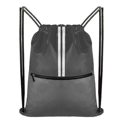 Drawstring Backpack Large Sports Draw String Bag for Men and Women (Urban Gray) - color: Two Tone Urban Gray