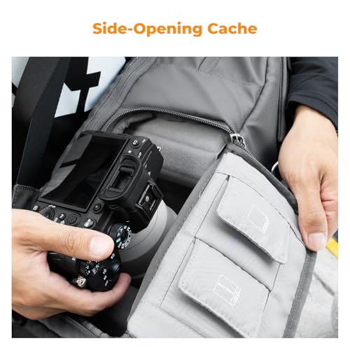 K&F CONCEPT Camera Backpack, Camera Bags for Photographers Large Capacity Camera Case with Raincover,15-15.6 Inch Laptop Compartment Compatible for Canon/Nikon/Sony/DJI Mavic Drone - color: Grey