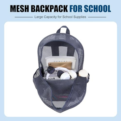 COVAX Mesh Backpack for School Heavy Duty See Through Net Bookbag, Graphite - color: Graphite