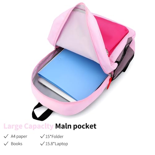 Backpack Set for Girls Boy Kids Backpack with Lunch Box for Elementary Primary Kindergarten School Bag (Purple Pink Set, Large) - color: Purple Pink