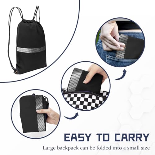 AYKRM Personalized Black Drawstring Backpack Bag work Sackpack logo - color: Black-logo