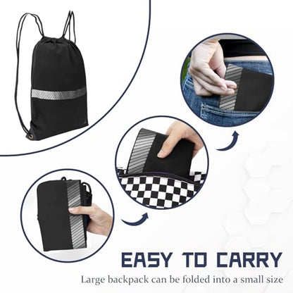 AYKRM Personalized Black Drawstring Backpack Bag work Sackpack logo - color: Black-logo