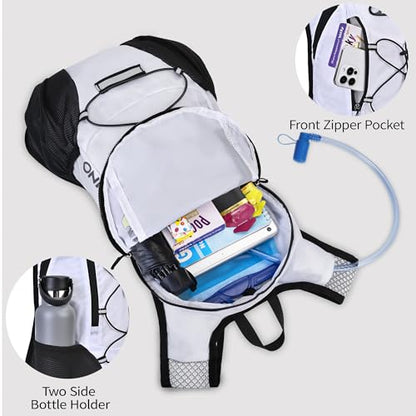 Lightweight Hydration Backpack, Running Backpack with 2L Water Bladder - color: White