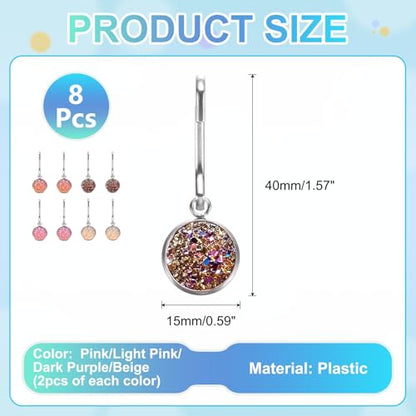 uxcell Zipper Pulls Charm, Zipper Pull Replacement Repair Zip Head Handle for Luggage Clothing - color: Pink/Light Pink/Dark Purple/Beige