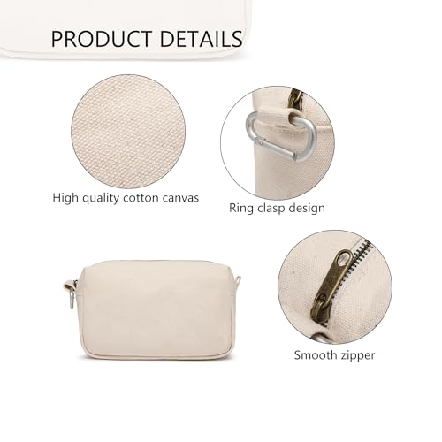 Organizer Bag -Lightweight Cosmetic Bag with Ring Clasp, Perfect Travel Makeup Bag for Women,nylon Stand Up Design (Black/Canvas) - color: Black/Canvas