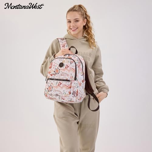 Montana West Backpack for Women Western Travel Backpack Purse Casual Daypack for Laptop College - color: Aztec Cactus