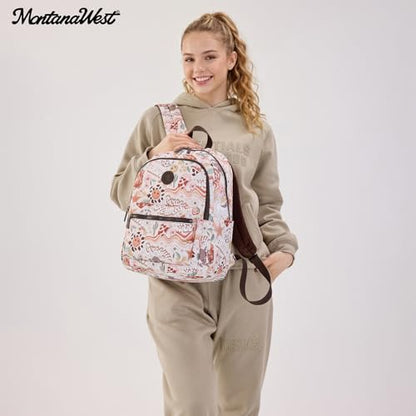Montana West Backpack for Women Western Travel Backpack Purse Casual Daypack for Laptop College - color: Aztec Cactus
