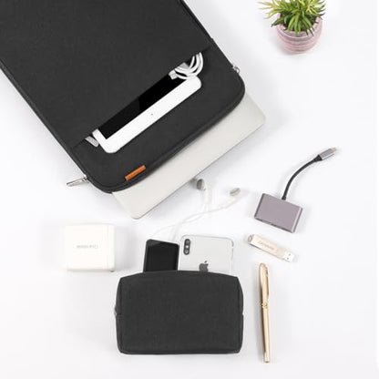 DOMISO Laptop Case Laptop Sleeve Cover Compatible with 15 inch MacBook Air M4/A3241 2025, M3/A3114,M2/A2941,15 inch MacBook Pro A1990 A1707,Compatible with Dell XPS 15 Plus with Small Case,Black - color: Black, size: 14 inch