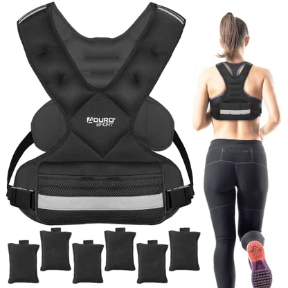 "Aduro Sport Adjustable Weighted Vest Workout Equipment, 4-10lbs/11-20lbs/20-32lbs/26-46lbs Body Weight Vest for Men, Women, Kids" - style: 11-20 Pounds (4.98KG-9.07KG)