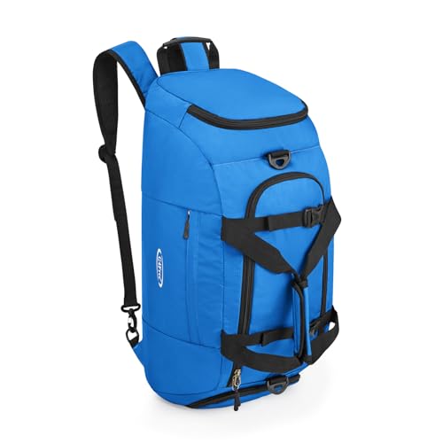 40L/70L 3-Way Duffle Bag Gym Sport Duffel Backpack Shoe Compartment | Foldable Packable,Water-resistant Nylon, Large Capacity, for Travel, Weekender, Blue - color: Blue