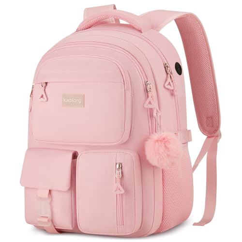 kadilong 17.3 Inch Girls Backpack for School,Cute Book Bag for Elementary Primary High School,Pink - color: Pink, size: 17,3 inch