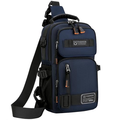 O-TBOST Crossbody Sling Backpack Sling Bag for Men Travel Hiking Chest Bag Daypack (Blue) - color: Blue