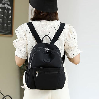 Simple Casual Solid Color Lightweight College Work Backpack Anti Theft Travel Backpack Daypack for Women (Black) - color: Black