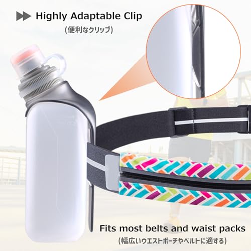 Azarxis Running Water Bottles Flask BPA Free Leakproof Hydration Vest Packs Waist Belt Replacement for Triathlon Marathon Hiking Cycling Climbing Runner - color: #1 250ml/8.5oz with Clip