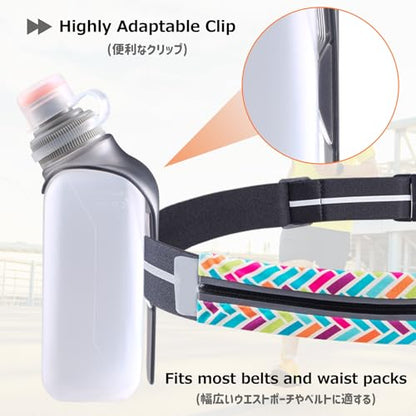 Azarxis Running Water Bottles Flask BPA Free Leakproof Hydration Vest Packs Waist Belt Replacement for Triathlon Marathon Hiking Cycling Climbing Runner - color: #1 250ml/8.5oz with Clip