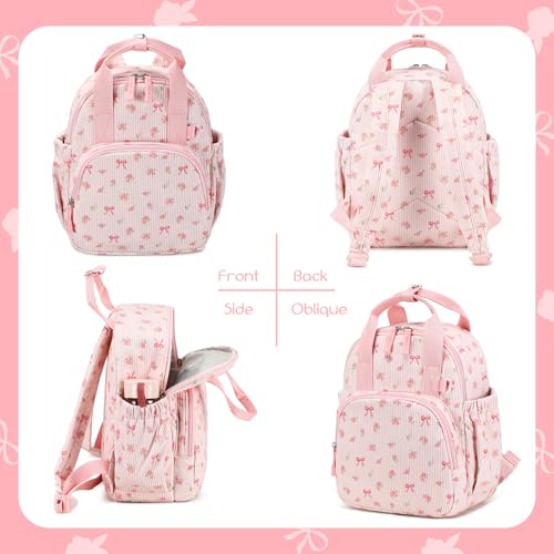 Bluboon Toddler Backpack for Girls Boys 2-4 Cute 12" Preschool Kindergarten Backpacks Kids Daycare Bags School Travel (Pink bow flower 212-Pink, Age 2-4 (12" H not Fit A4 Folder)) - color: Pink Bow Flower 212-pink, size: Age 2-4 (12" H not Fit A4 Folder)