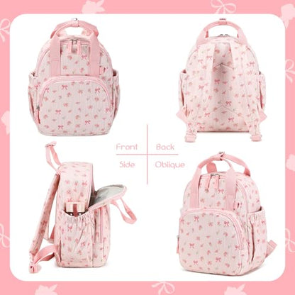 Bluboon Toddler Backpack for Girls Boys 2-4 Cute 12" Preschool Kindergarten Backpacks Kids Daycare Bags School Travel (Pink bow flower 212-Pink, Age 2-4 (12" H not Fit A4 Folder)) - color: Pink Bow Flower 212-pink, size: Age 2-4 (12" H not Fit A4 Folder)