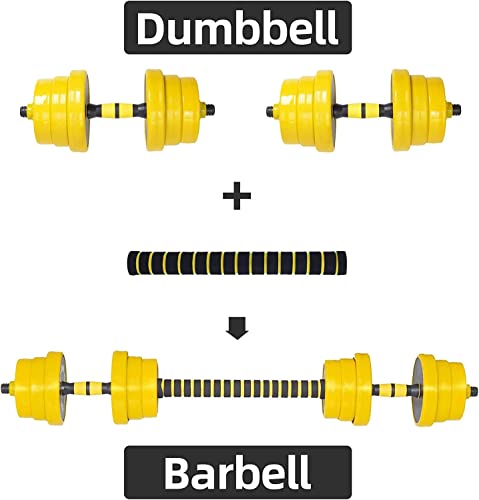 FUXION 44LB Adjustable Dumbbell Barbell Weight Pair - size: Barbell 22 LB or 11 LB Dumbbell Pair