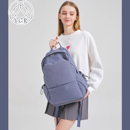 YGR Laptop Backpack for Women and Men, Waterproof Lightweight Travel Daily Rucksack Casual 15.6 inches Computer Bags for College, Blue - color: Blue