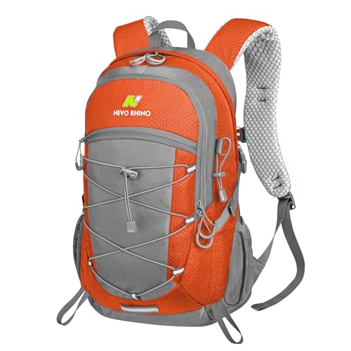 N NEVO RHINO Hiking Backpack 20L Water Resistant Outdoor Day Pack,Lightweight Travel Small Backpack for Men Women - color: Orange