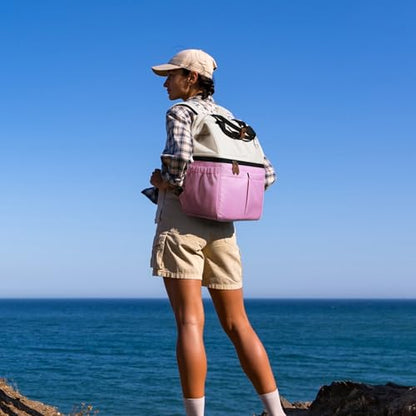 Maelstrom Cooler Backpack, 36 Cans Insulated Backpack Cooler, Soft Leakproof Double Deck Cooler Bag, Lightweight Lunch Backpack for Men & Women,Perfect for Beach Travel, Camping & Work-Beige Pink | 36 Can,Keeps Food Cold For 16h,Ergonomic, Lightweight. Pe