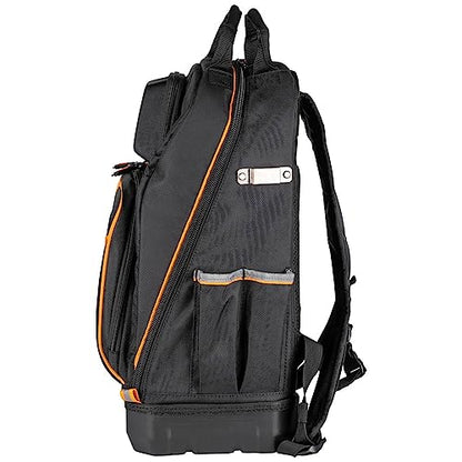 Klein Tools 62800BP Backpack Tool Bag, 40 Pockets, Black/Orange - style: Full-Size