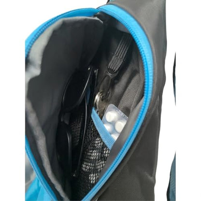 Pickleball Sling Bag with Shoe Compartment - Crossbody Backpack Fits 2 Paddles, 32oz Bottle & Fence Hook, Sports Bag for Men & Women (Shoe Limit: up to US Men's 10 / Women's 11.5) - color: Grey/Blue