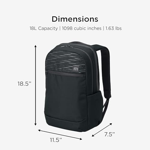 TravisMathew Approach Backpack with Laptop Sleeve, Water-Resistant Everyday Bag for Work, Travel & Hiking, Black - color: Black