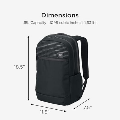TravisMathew Approach Backpack with Laptop Sleeve, Water-Resistant Everyday Bag for Work, Travel & Hiking, Black - color: Black