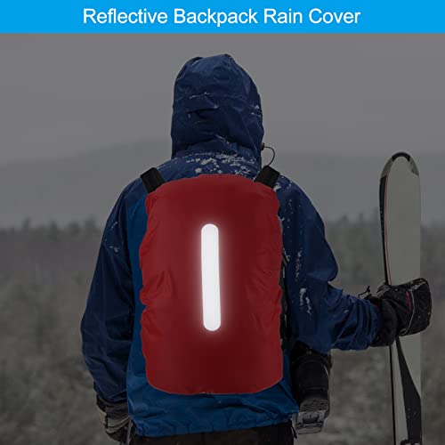 PATIKIL Waterproof Backpack Rain Cover, Non-Slip Backpack Cover with Vertical Reflective Strap Stay Dry for Hiking, Camping, Hunting - color: Red, size: X-Small