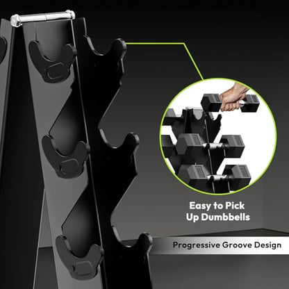 HANDBODE A-Frame Dumbbell Rack Heavy Duty Weight Stand for Dumbbells, Space-Saving Metal Storage Organizer, Sturdy Dumbbell Holder for Home Gym - style: 1 X 5-Tier A-Frame (300lb)