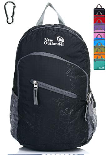 Outlander Packable Handy Lightweight Travel Hiking Backpack Daypack, Black - color: Black, size: 20L