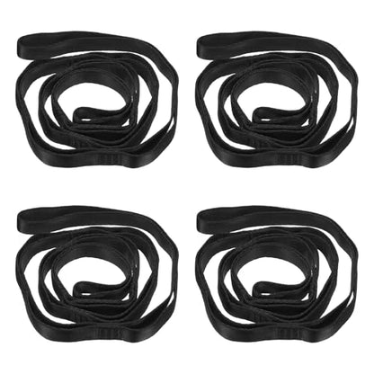 PATIKIL Daisy Chain Straps, Strong Climbing Strap Adjustable Nylon Chain Sling with Loops for Aerial Yoga Hammock Swing - color: Black, size: 51 Inch