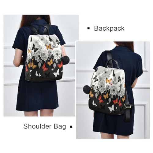 MNSRUU Women Backpack Purse Grey Butterfly Backpack for Women Anti-theft Shoulder Bag Carry On Backpack Lightweight Rucksack Fashion Travel Ladies Bags - color: Cute 08
