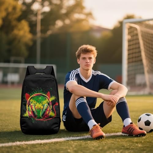 Basketball Backpack With Separate Ball Compartment And Shoes Fit Basketball Volleyball Football - color: Headphones