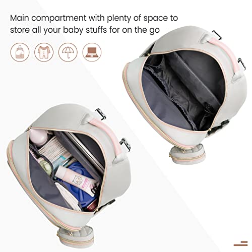 LOVEVOOK Diaper Bag Backpack, Quilted Baby Bag with Changing Pad & Pacifier Holder, Waterproof Travel Diaper Bags for Baby Boys Girls, Stylish and Large Capacity, Light Grey - color: Light Grey