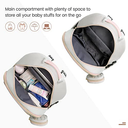 LOVEVOOK Diaper Bag Backpack, Quilted Baby Bag with Changing Pad & Pacifier Holder, Waterproof Travel Diaper Bags for Baby Boys Girls, Stylish and Large Capacity, Light Grey - color: Light Grey