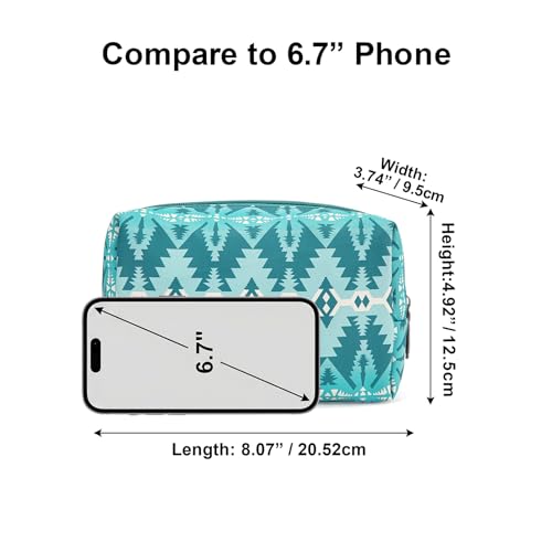 Montana West X Wrangler Travel Makeup Bag Waterproof Cosmetic Bag Portable Makeup Pouch for Women Large Toiletry Bag - color: Turquoise