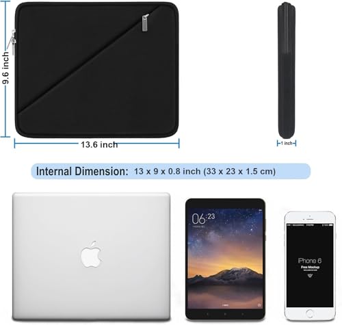 Laptop Case 13 inch, Traveling Carrying Computer Bag with Zippered Pocket, Shockproof Protective Laptop Sleeve Compatible for 13 inch New MacBook Air M2, 13 inch MacBook Pro M2 M1, Black - color: Black, size: 13 inch