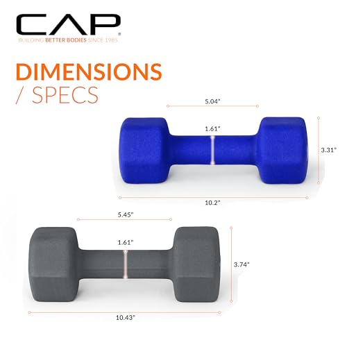 CAP Barbell Neoprene Dumbbell Weights Pairs & Sets | Color Series - style: 100 lb Set