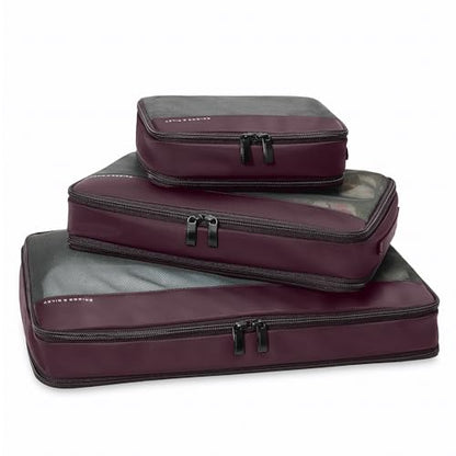 Briggs & Riley Travel Essentials Check In Compression Packing Cube Set - color: Plum, size: Checked