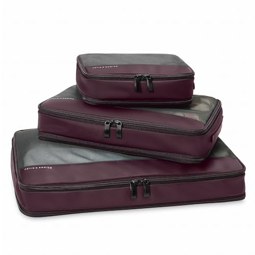 Briggs & Riley Travel Essentials Check In Compression Packing Cube Set - color: Plum, size: Checked