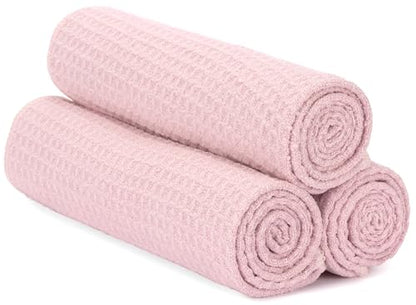 S&T INC. Microfiber Gym Towels, Yoga Towel for Home and Gym Bag, 16 Inch x 27 Inch, 3 Pack - color: Honeycomb Pink