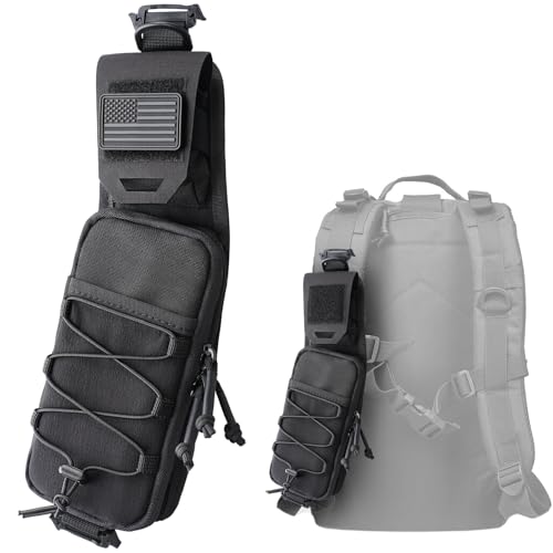 WYNEX Molle Backpack Accessories Pouch of Curve Design Version, Tactical Backpack Strap Pouch Hiking Backpack Attachment Pack - color: Black-1pcs Right