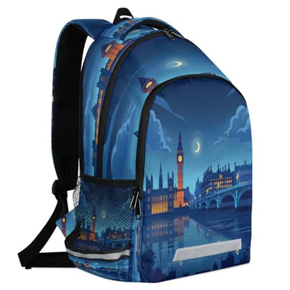 City Night Backpack with Chest Strap Reflective Lightweight Travel Hiking Backpack for Men Women Waterproof Daypack Back Pack for Commute Camping