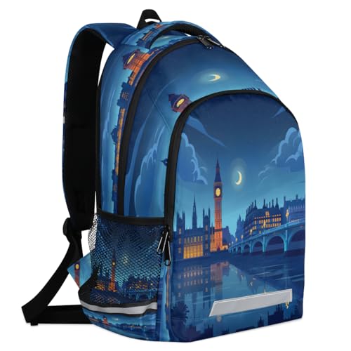 City Night Backpack with Chest Strap Reflective Lightweight Travel Hiking Backpack for Men Women Waterproof Daypack Back Pack for Commute Camping