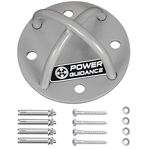POWER GUIDANCE Wall and Ceiling Mount Bracket for Suspension Straps, Gymnastic Rings, Yoga Swings & Hammock Resistance Band Battle Rope - color: Sliver ( Set of 1)