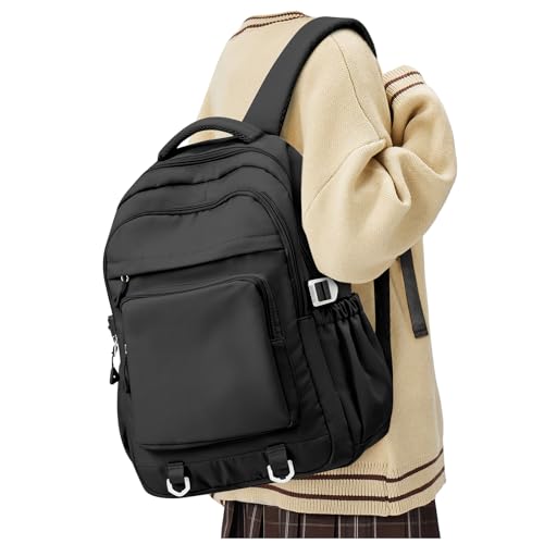 Cute Black Backpack for College Students Waterproof School Bag High School Backpacks for Teens Girls Boys Laptop Bookbag Casual Daypacks Backpacks for Women Men - color: B1-black